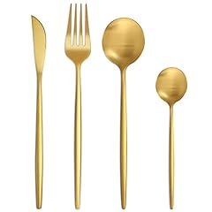 Matte gold cutlery for sale  Delivered anywhere in UK