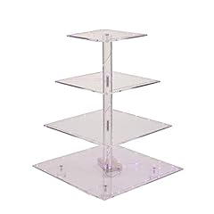 4 Tier Acrylic Cupcake Stand Dessert Display with LED, used for sale  Delivered anywhere in UK