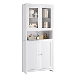 FOREHILL 190cm Tall Cupboard Storage Cabinet with Glass for sale  Delivered anywhere in UK