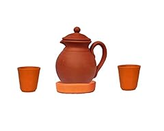 Village Decor handmade Earthen Clay water jug with for sale  Delivered anywhere in USA 