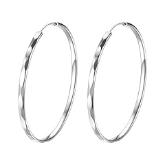 Silver hoop earrings for sale  Delivered anywhere in UK
