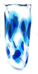 Glass vase blue for sale  Delivered anywhere in UK