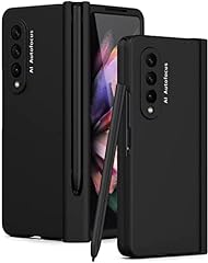 MUGUOY for Samsung Galaxy z Fold 3 Case with Pen Holder, Luxury Hinge Coverage Slim Shockproof PC All-Inclusive Protective Cover Supports Wireless Charging ​for Samsung Galaxy Z Fold 3 5G (Black) usato  Spedito ovunque in Italia 