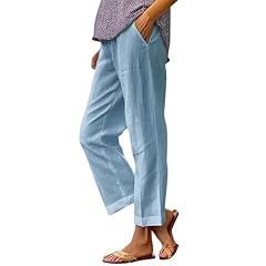 Linen trousers womens for sale  Delivered anywhere in UK