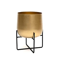 Used, Gold Plant Stand With Plant Pot (Gold) for sale  Delivered anywhere in UK
