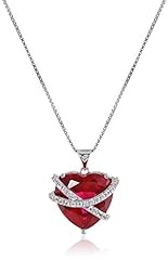 Sterling Silver Created Ruby and Created White Sapphire for sale  Delivered anywhere in UK