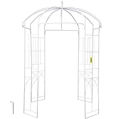 Used, VEVOR Birdcage Shape Gazebo, 8.9' High x 6.6' Wide, Heavy Duty Wrought Iron Arbor, Wedding Arch Trellis for Climbing Vines in Outdoor Garden, Lawn, Backyard, Patio, White for sale  Delivered anywhere in Canada