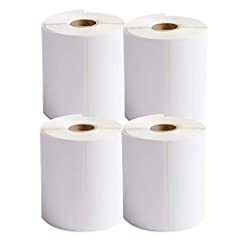 Direct Thermal Labels 4 Rolls 1800 Labels Blank White for sale  Delivered anywhere in UK