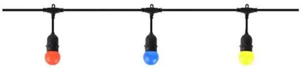 Prikkabel - Lichtsnoer - E27 Fitting - 10 Lampen - 10 Meter - 1500W - Zwart, gebruikt tweedehands  
