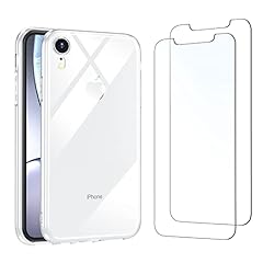 NEW'C Cover per iPhone XR Gel TPU in silicone custodia ultra trasparente e 2 × vetro temperato per iPhone XR, Pellicola proteggi schermo usato  Spedito ovunque in Italia 