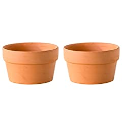 YARNOW 2Pcs Terracotta Pots Clay Flower Pots Shallow for sale  Delivered anywhere in UK
