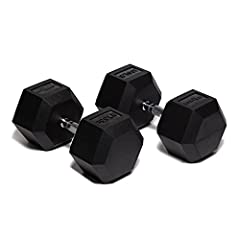 Living.Fit Pair of Rubber Encased Hex Dumbbell Hand for sale  Delivered anywhere in USA 