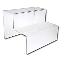 EPOSGEAR Two Step Tier Clear or Coloured Acrylic Plastic for sale  Delivered anywhere in UK