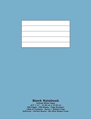 Blank Notebook: Unlined White Paper - 8.5" x 11" - 21.59 cm x 27.94 cm - 400 Pages - 200 Sheets - Page Numbers - Table of Contents - Sky Blue Glossy Cover usato  Spedito ovunque in Italia 