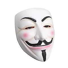 Udekit Hacker Maschera V per Vendetta Maschera Costume di Halloween Cosplay Puntelli del Partito Bianco, usato usato  Spedito ovunque in Italia 