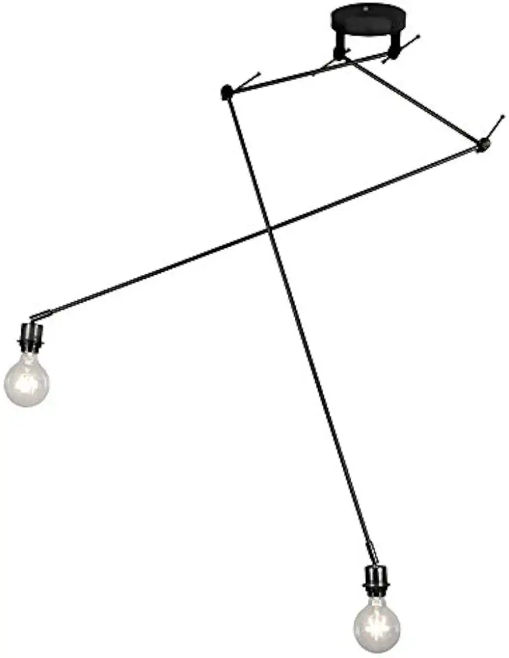 QAZQA - Moderne hanglamp zwart zonder kap - Blitz II | Keuken - Staal Langwerpig - E27 Geschikt voor LED - Max. 2 x 60 Watt tweedehands  