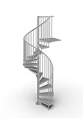 Mister Step Gamia Metal escalera para interiores de acero pintado (gris RAL 9006, diámetro 120 cm. - 13 peldaños), usado segunda mano  Se entrega en toda España 