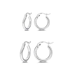 Small silver hoop for sale  Delivered anywhere in USA 