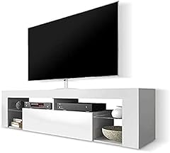 meuble tv design blanc verre d'occasion  Livré partout en France