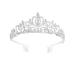 Silver rhinestone tiara for sale  Delivered anywhere in UK