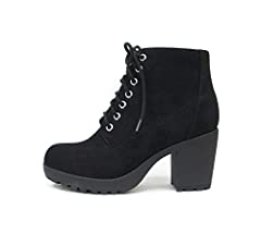 Soda Second Lug Sole Chunky Heel Combat Ankle Boot for sale  Delivered anywhere in USA 