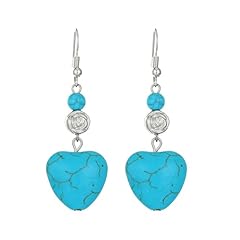 Turquoise heart earrings for sale  Delivered anywhere in USA 