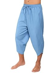 COOFANDY Men's Linen Harem Capri Pants Lightweight for sale  Delivered anywhere in UK