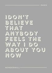 Oasis wonderwall lyric for sale  Delivered anywhere in UK