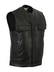 Used, Leatherick Men's Anarchy Collarless Genuine Real Leather for sale  Delivered anywhere in UK