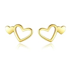 Gold heart stud for sale  Delivered anywhere in USA 
