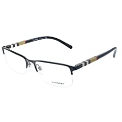 Burberry BE 1282 1001 Black Palladium Metal Semi-Rimless for sale  Delivered anywhere in USA 