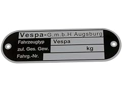 Typenschild vespa gmbh gebraucht kaufen  Wird an jeden Ort in Deutschland