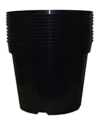 Pack of 10 Black Plastic Plant Pots Outdoor Garden for sale  Delivered anywhere in UK
