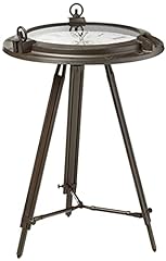 Urban Designs Industrial Porthole Metal Round Clock Coffee & End Table, Brown, used for sale  Delivered anywhere in Canada