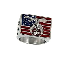 T108 Shrine Ring w US Flag Shriner Patriotic American for sale  Delivered anywhere in USA 