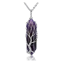 CrystalTears Amethyst Healing Crystal Stone Necklace for sale  Delivered anywhere in UK