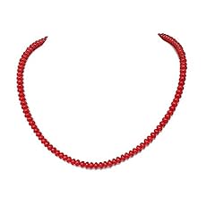 TreasureBay Beautiful 6mm Natural Red Coral Necklace for sale  Delivered anywhere in UK
