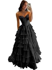 Foinluve ruffle prom for sale  Delivered anywhere in USA 