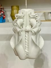 Carved candle white for sale  Delivered anywhere in USA 