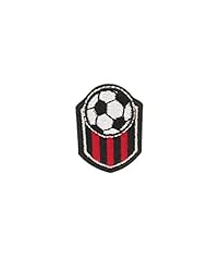 TOMASELLI MERCERIA Applicazione Toppa Patch Pallone Termoadesiva Tessuto Scudetto Sport Squadre Calcio Ricamato - Milan usato  Spedito ovunque in Italia 