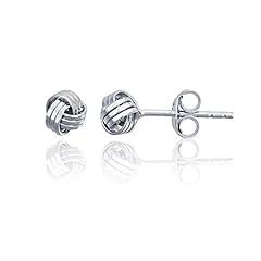 Solid 925 Sterling Silver 5mm Love Knot Stud Earrings for sale  Delivered anywhere in USA 