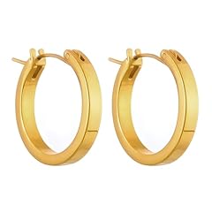 Chunky gold hoop for sale  Delivered anywhere in UK