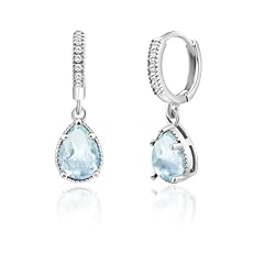 Silver aquamarine drop for sale  Delivered anywhere in UK