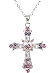 Pink crystal cross for sale  Delivered anywhere in USA 