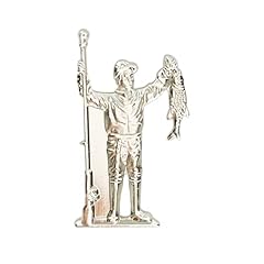 Silver fisherman pin for sale  Delivered anywhere in UK
