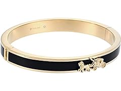 COACH Horse & Carriage Enamel Hinge Bracelet Black for sale  Delivered anywhere in USA 