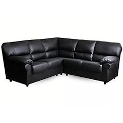 Black corner sofa candy Faux Leather fabric Premium, used for sale  Delivered anywhere in UK