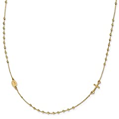 14k Yellow Gold Cross Religious Rosary 16 Inch Chain for sale  Delivered anywhere in USA 