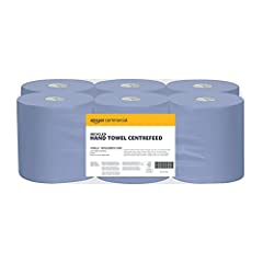 AmazonCommercial Asciugamani in carta riciclata blu, alimentazione centrale, 2 veli - Confezione da 6, 2700 fogli usato  Spedito ovunque in Italia 
