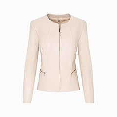 Beige leather jacket for sale  Delivered anywhere in UK